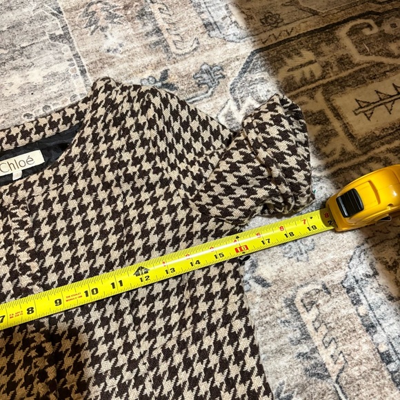 Chloe vintage houndstooth brown dress size 2 - Picture 12 of 14